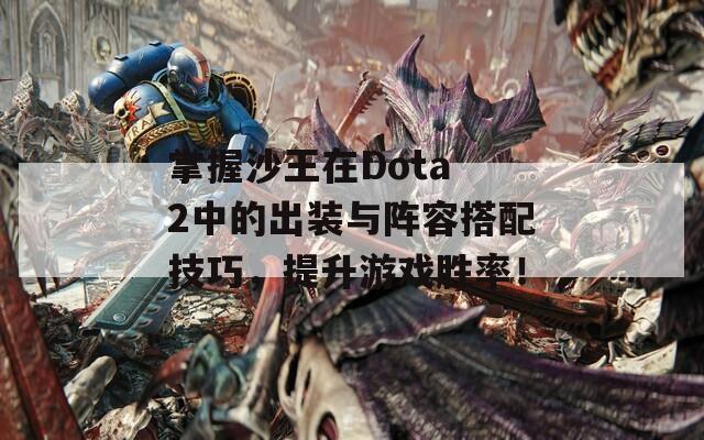 掌握沙王在Dota 2中的出裝與陣容搭配技巧，提升游戲勝率！