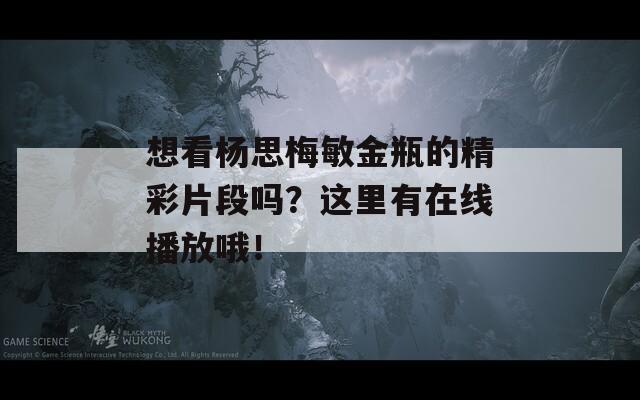想看楊思梅敏金瓶的精彩片段嗎？這里有在線播放哦！