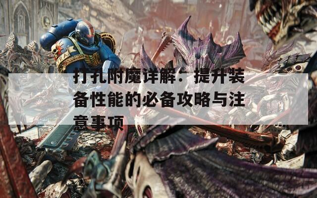 打孔附魔詳解：提升裝備性能的必備攻略與注意事項(xiàng)
