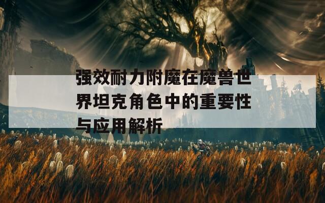 強效耐力附魔在魔獸世界坦克角色中的重要性與應(yīng)用解析