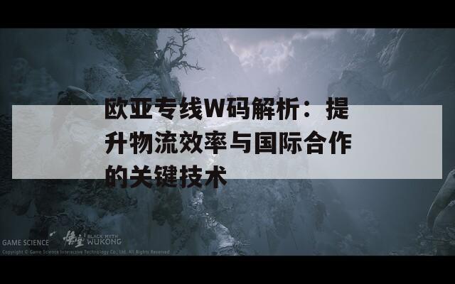 歐亞專線W碼解析：提升物流效率與國際合作的關(guān)鍵技術(shù)