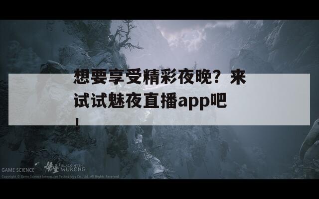 想要享受精彩夜晚？來試試魅夜直播app吧！