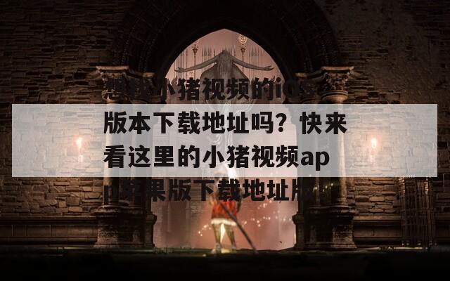 想找小豬視頻的iOS版本下載地址嗎？快來(lái)看這里的小豬視頻app蘋(píng)果版下載地址版！