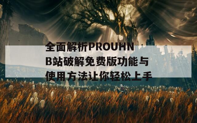 全面解析PROUHNB站破解免費(fèi)版功能與使用方法讓你輕松上手