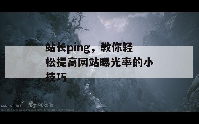 站長ping，教你輕松提高網(wǎng)站曝光率的小技巧