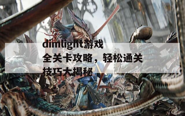 dimlight游戲全關(guān)卡攻略，輕松通關(guān)技巧大揭秘