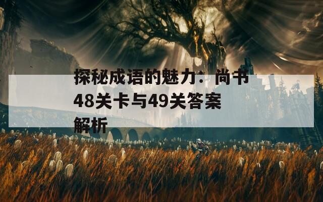 探秘成語(yǔ)的魅力：尚書48關(guān)卡與49關(guān)答案解析