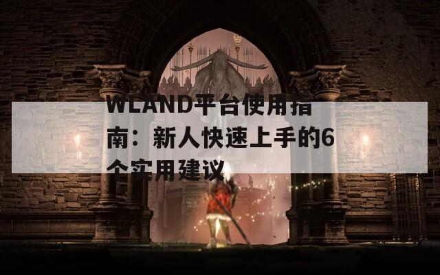WLAND平臺使用指南：新人快速上手的6個實(shí)用建議