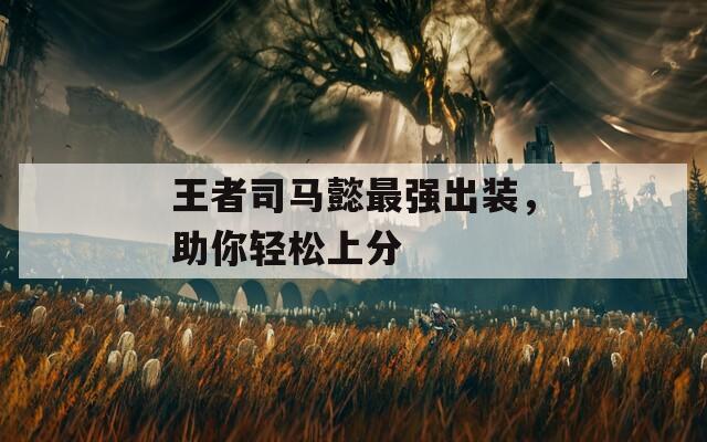 王者司馬懿最強(qiáng)出裝，助你輕松上分