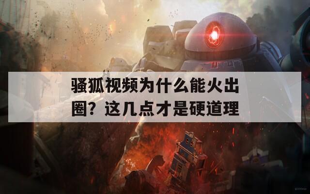 騷狐視頻為什么能火出圈？這幾點才是硬道理