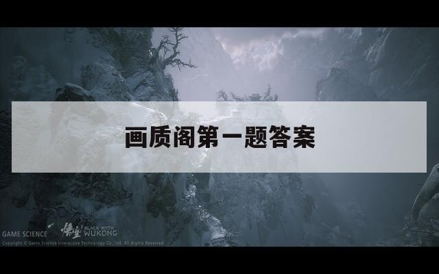 畫質(zhì)閣第一題答案
