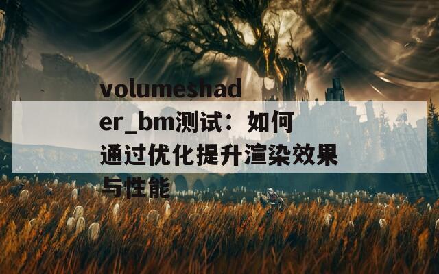 volumeshader_bm測試：如何通過優(yōu)化提升渲染效果與性能