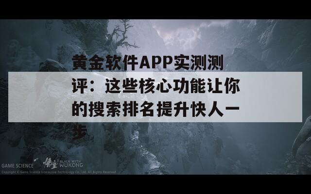 黃金軟件APP實(shí)測(cè)測(cè)評(píng)：這些核心功能讓你的搜索排名提升快人一步