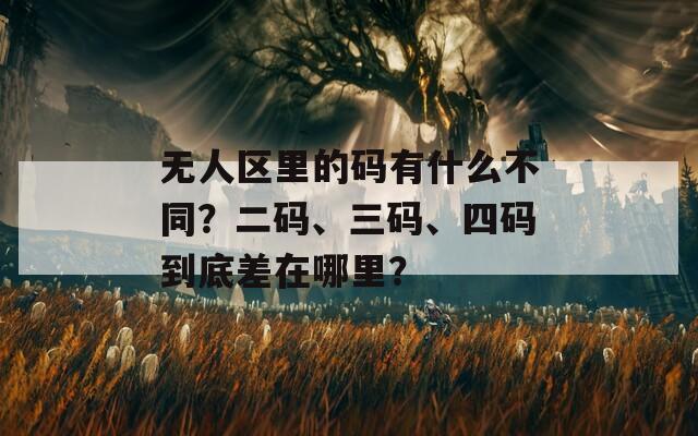 無(wú)人區(qū)里的碼有什么不同？二碼、三碼、四碼到底差在哪里？