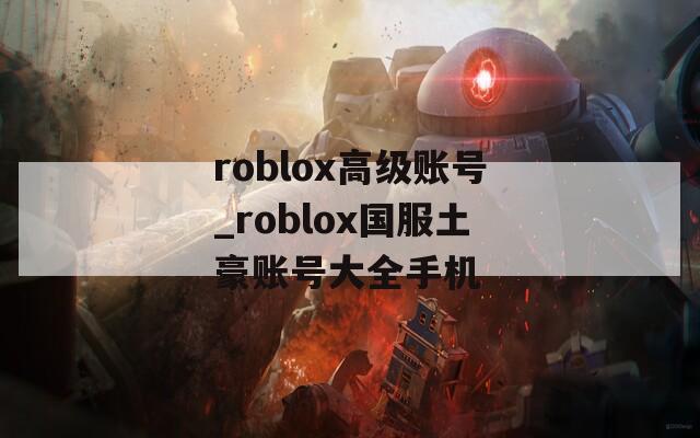 roblox高級(jí)賬號(hào)_roblox國服土豪賬號(hào)大全手機(jī)