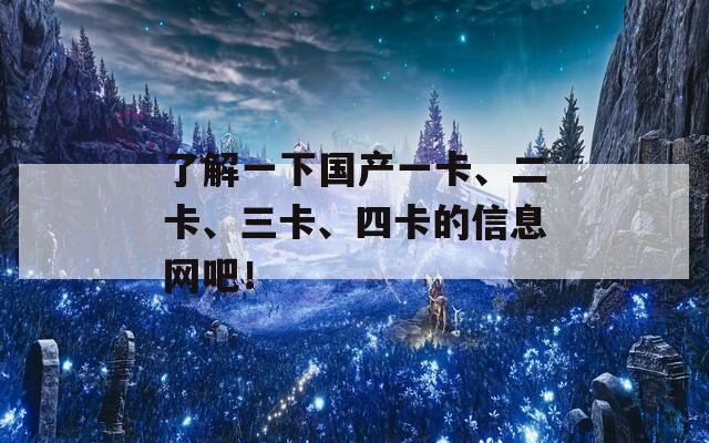 了解一下國(guó)產(chǎn)一卡、二卡、三卡、四卡的信息網(wǎng)吧！
