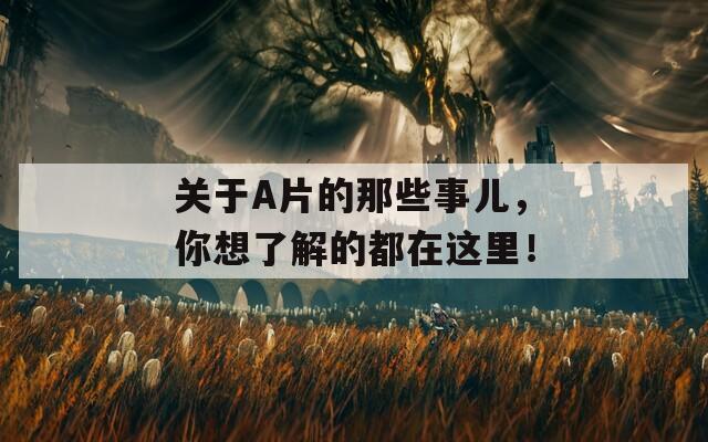 關(guān)于A片的那些事兒，你想了解的都在這里！