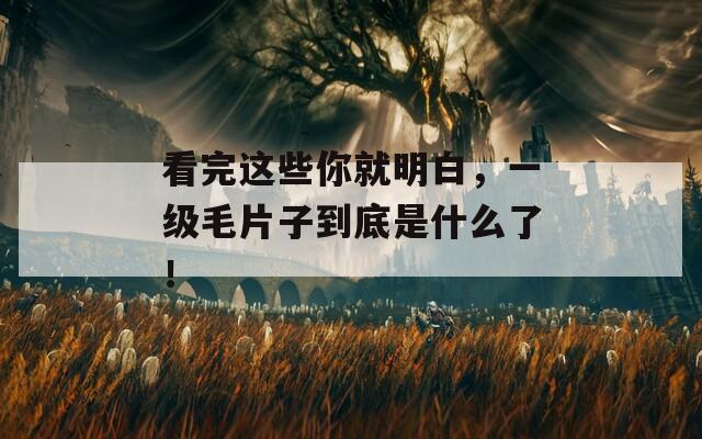 看完這些你就明白，一級毛片子到底是什么了！