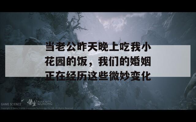 當老公昨天晚上吃我小花園的飯，我們的婚姻正在經(jīng)歷這些微妙變化