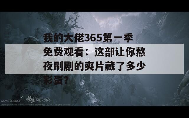 我的大佬365第一季免費(fèi)觀看：這部讓你熬夜刷劇的爽片藏了多少彩蛋？
