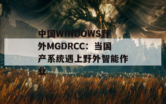 中國(guó)WINDOWS野外MGDRCC：當(dāng)國(guó)產(chǎn)系統(tǒng)遇上野外智能作業(yè)