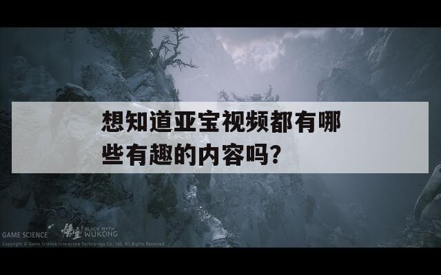 想知道亞寶視頻都有哪些有趣的內(nèi)容嗎？