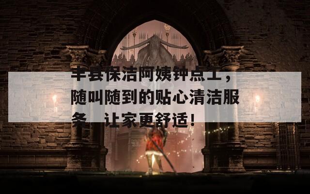 豐縣保潔阿姨鐘點(diǎn)工，隨叫隨到的貼心清潔服務(wù)，讓家更舒適！