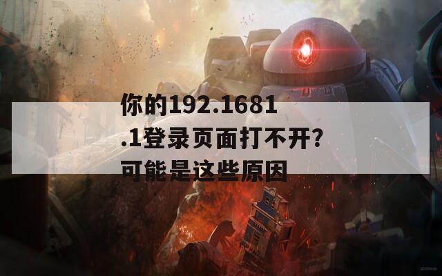你的192.1681.1登錄頁面打不開？可能是這些原因