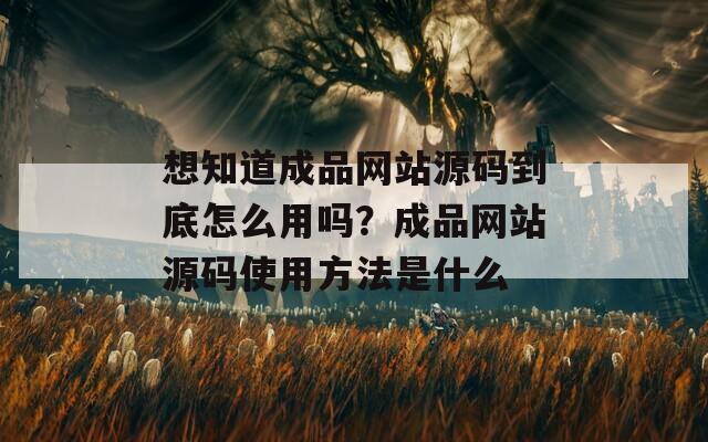 想知道成品網(wǎng)站源碼到底怎么用嗎？成品網(wǎng)站源碼使用方法是什么