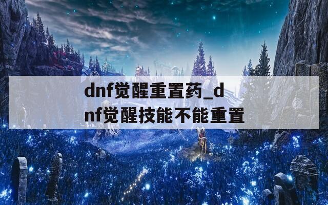dnf覺醒重置藥_dnf覺醒技能不能重置