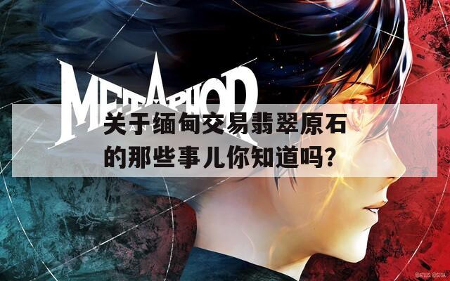 關(guān)于緬甸交易翡翠原石的那些事兒你知道嗎？