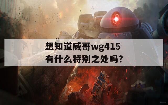 想知道威哥wg415有什么特別之處嗎？