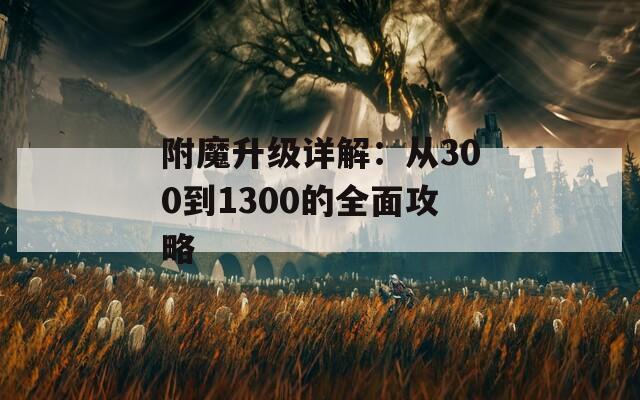 附魔升級詳解：從300到1300的全面攻略