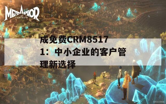 成免費CRM85171：中小企業(yè)的客戶管理新選擇
