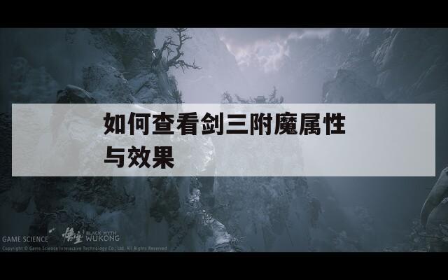 如何查看劍三附魔屬性與效果
