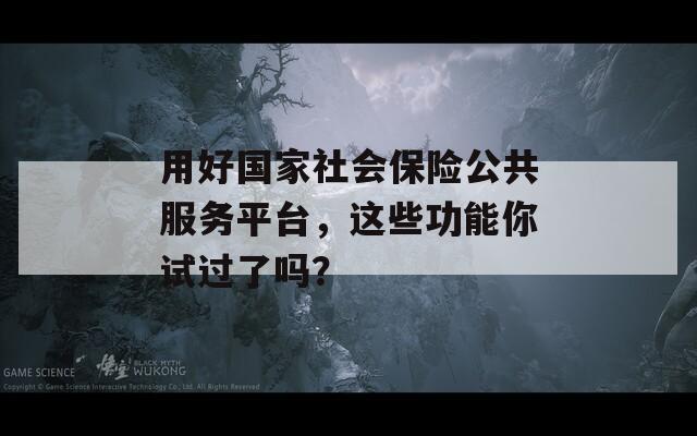用好國家社會保險公共服務平臺，這些功能你試過了嗎？