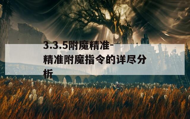 3.3.5附魔精準(zhǔn)-精準(zhǔn)附魔指令的詳盡分析