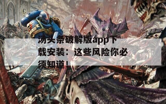 湯頭條破解版app下載安裝：這些風(fēng)險你必須知道！